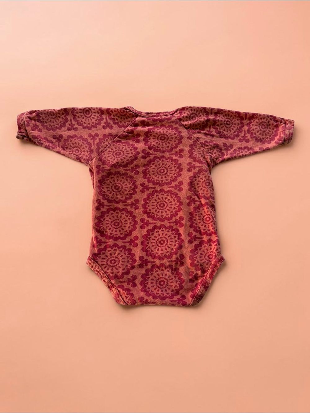 Kate Quinn Baby Unisex Bohemian Print Rusty Orange Long Slv Bodysuit Size 6-12m - Picture 2 of 10